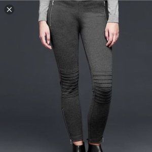 GAP Ponte Knit Moto Pant Legging in Dark Gray